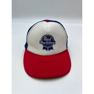 Vintage PBR Beer Trucker Snapback hat cap 80s 90s Y2K